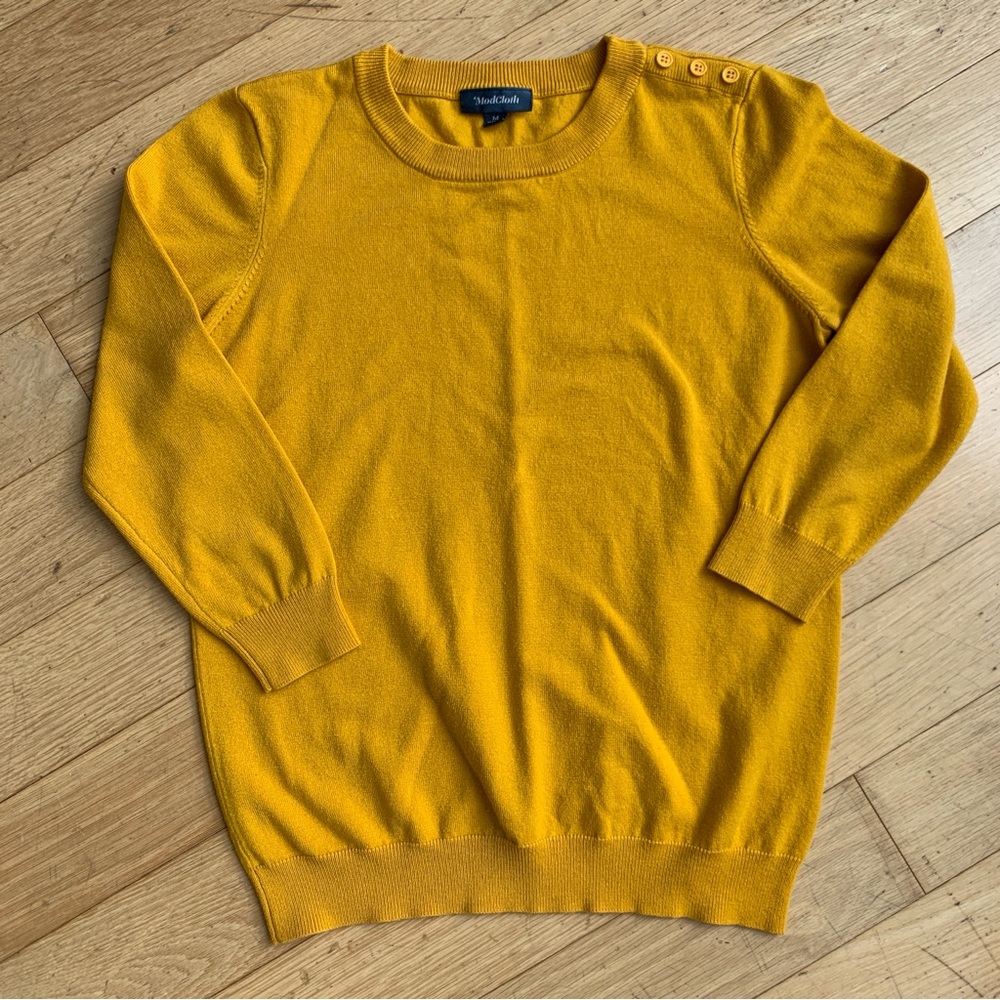 ❌ SOLD ❌ MODCLOTH Gold / Yellow 3/4 Sleeve Sweater